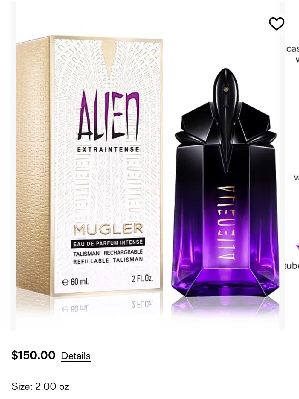 Mugler Alien Extrait Intense Fragrance Bottle in Purple and Black
